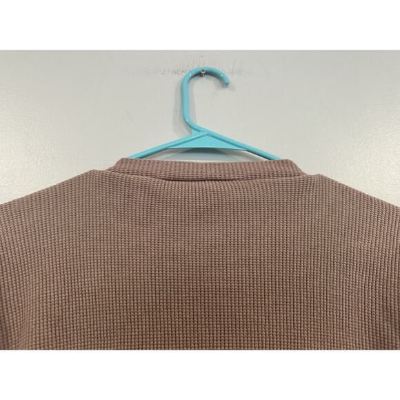 Fitigues 100% Cotton Tan Waffle Knit Crewneck Top One Size Vintage VTG - Picture 5 of 8
